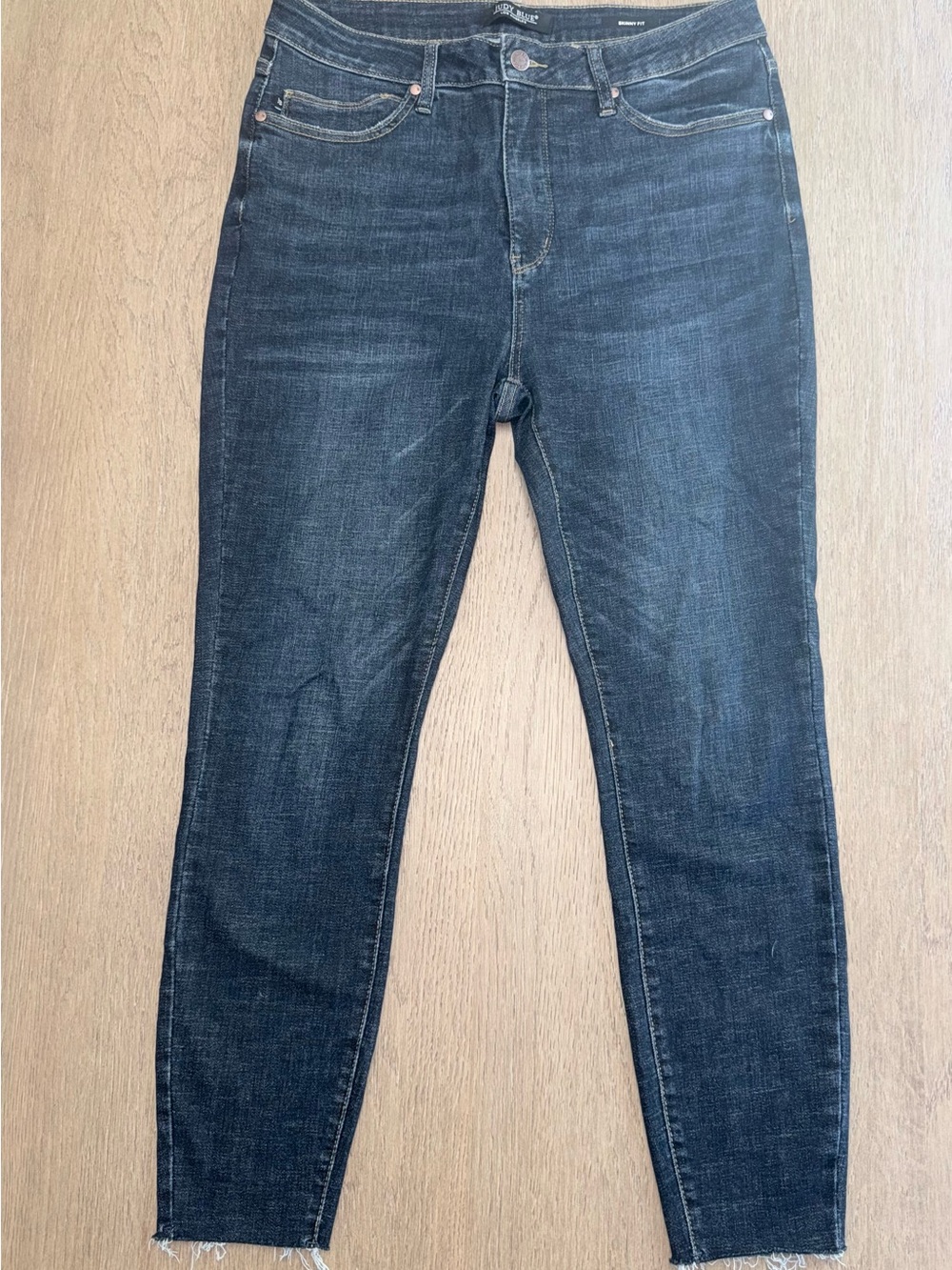 Judy Blue Dark Wash Skinny Jeans Raw Hem Size 15/32 JB883627
